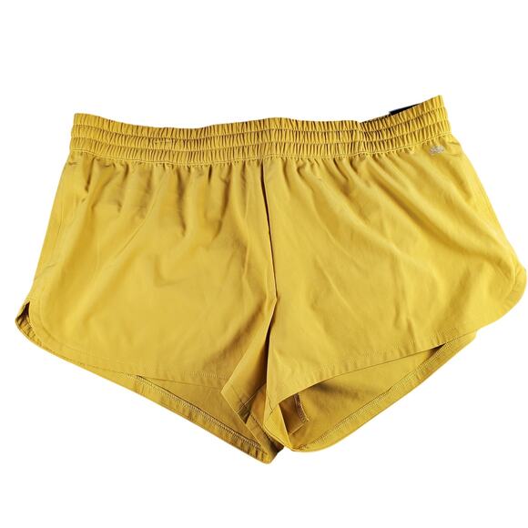 DSG Womens Size XL Mid Rise Running Shorts Lined Grounded Yellow 3in Inseam New - Picture 1 of 8